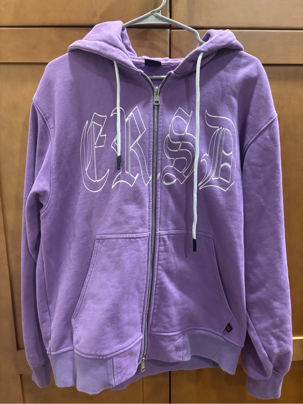 Erased purple zip up hoodie medium